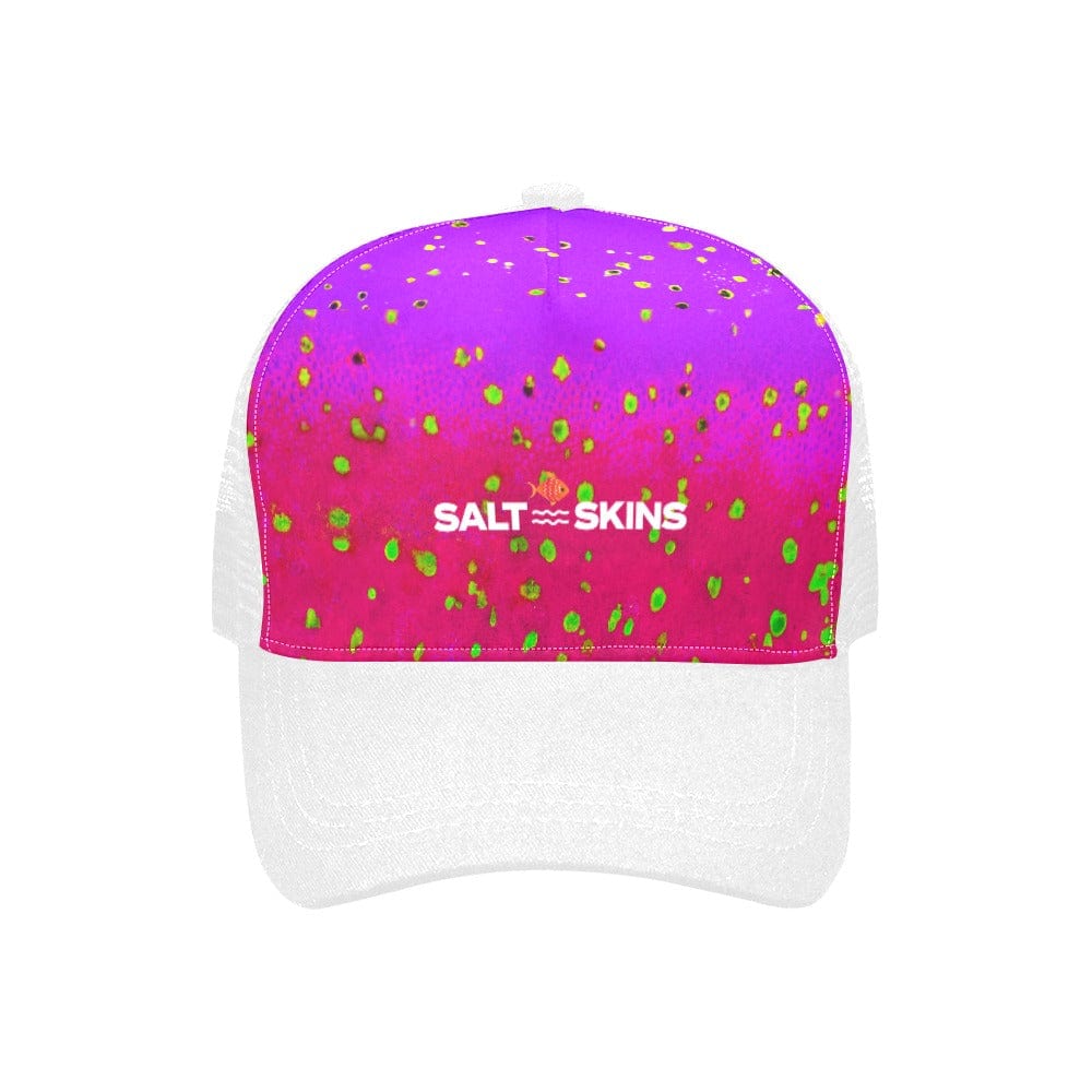 Salt Skins Baseball Style Fishing Hat Hot Pink Mahi / One size Marine Life Collection Baseball Style Fishing Hat for Men & Women