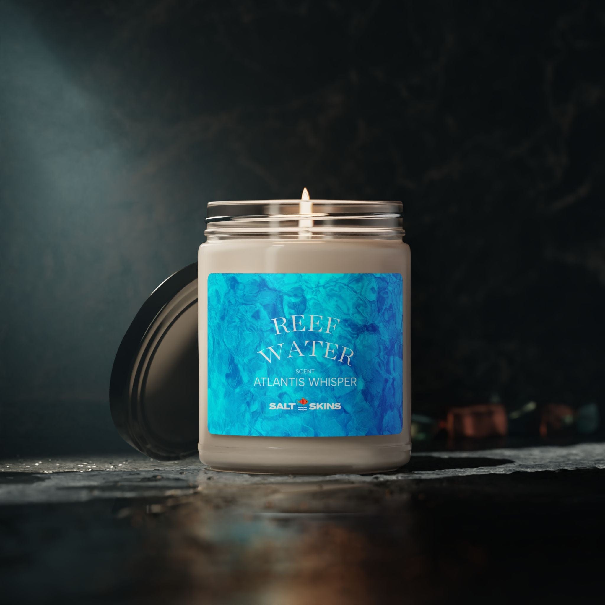 Salt Skins Home Decor Atlantis Whisper / 9oz Reef Water Scented Soy Candle - Atlantis Whisper Scent - Beach House Essentials