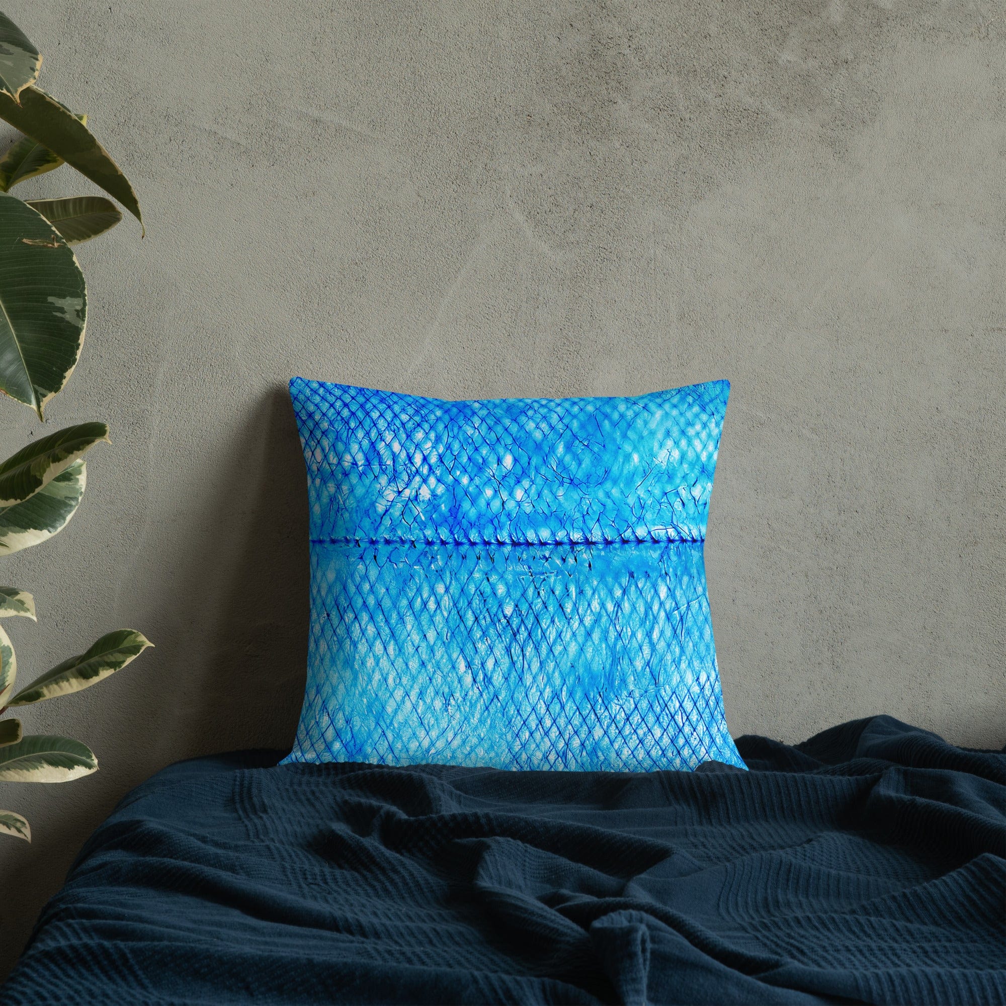 Salt Skins Home Decor Sea Angler Collection Blue Mackerel - Throw Pillow