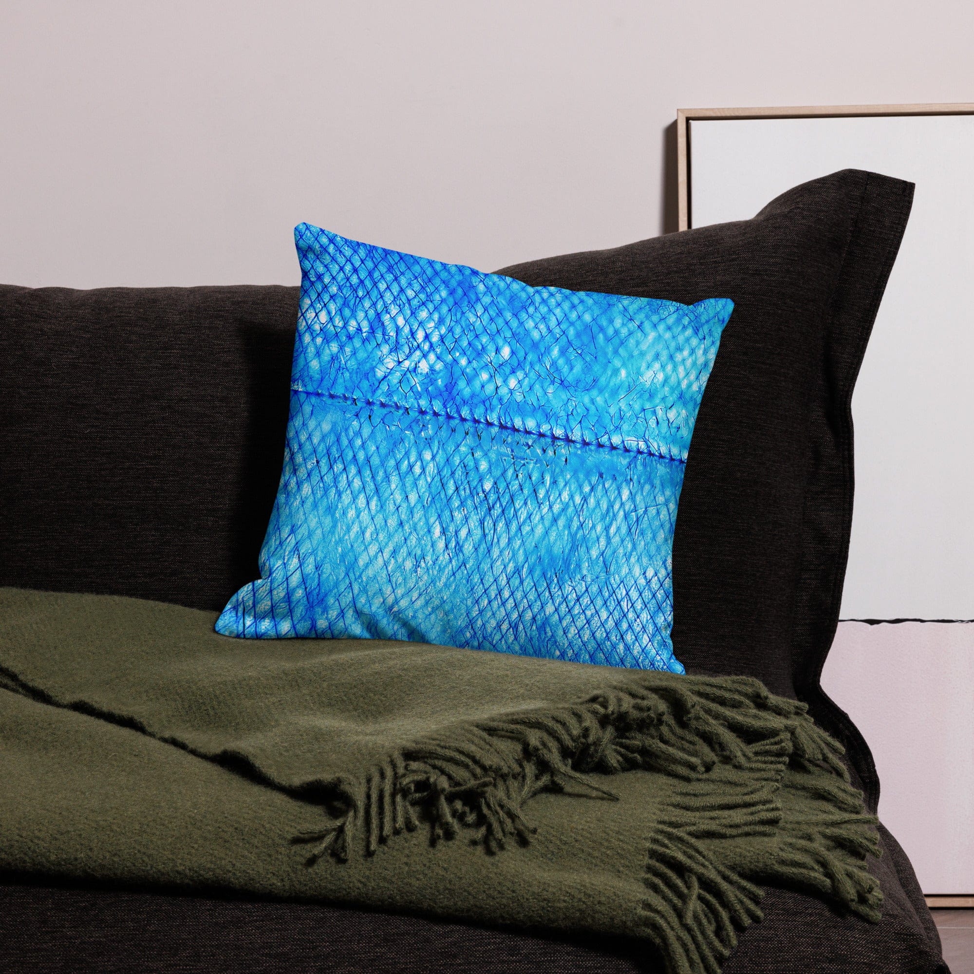 Salt Skins Home Decor Sea Angler Collection Blue Mackerel - Throw Pillow