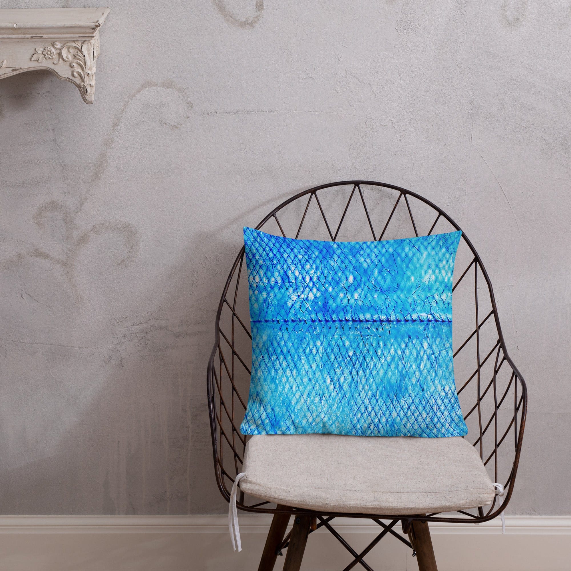 Salt Skins Home Decor Sea Angler Collection Blue Mackerel - Throw Pillow