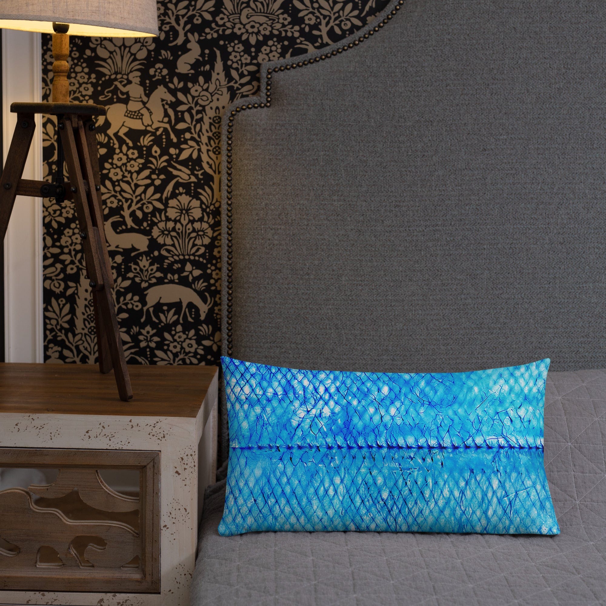 Salt Skins Home Decor Sea Angler Collection Blue Mackerel - Throw Pillow