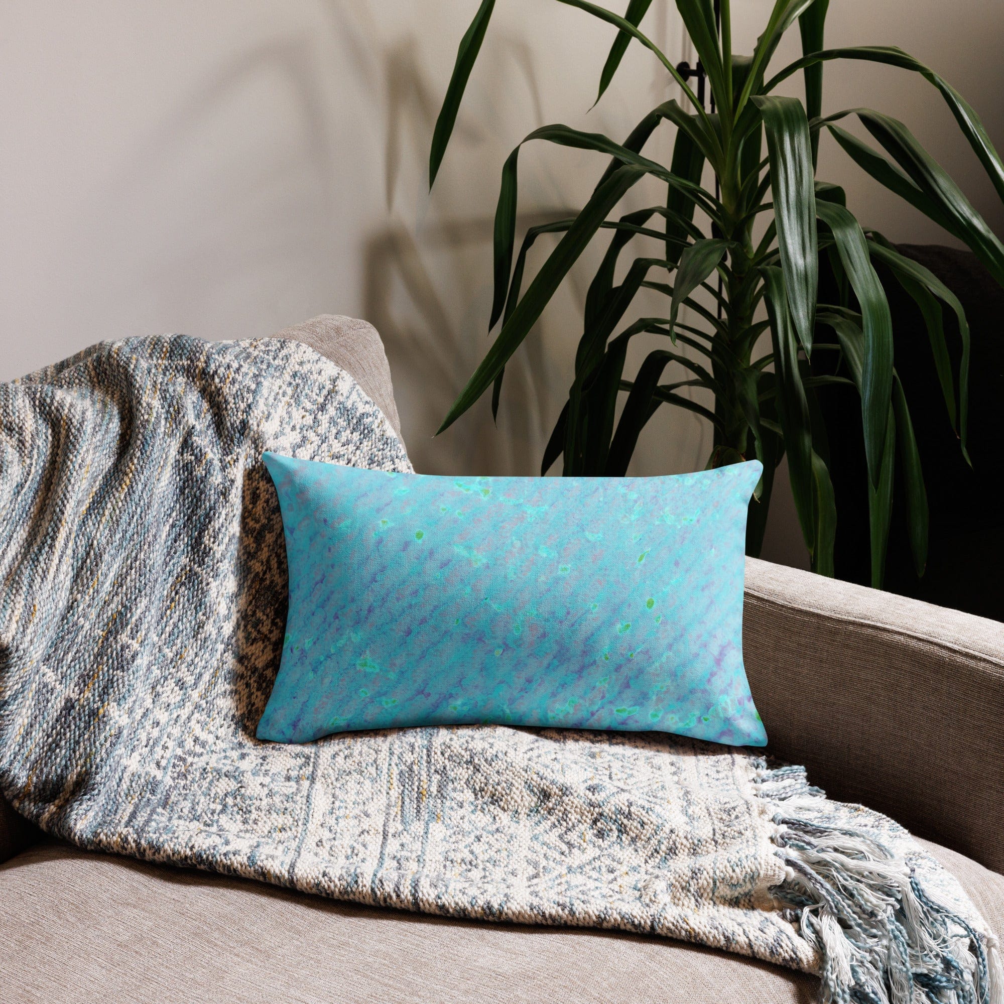 Salt Skins Home Decor Seaside Blue Reef Coral - Beach House Throw Pillow