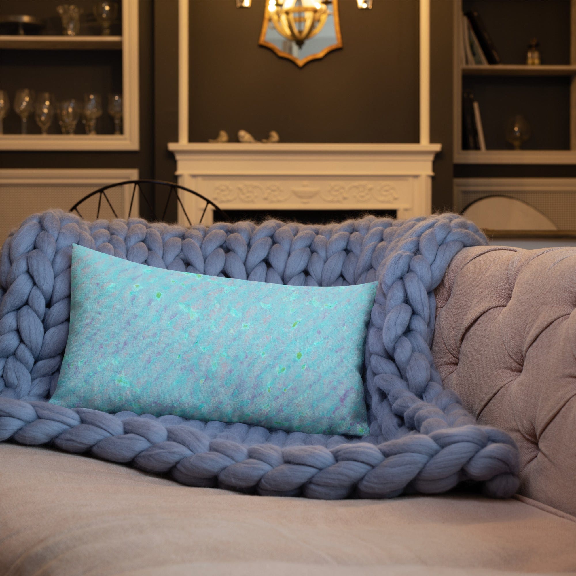 Salt Skins Home Decor Seaside Blue Reef Coral - Beach House Throw Pillow