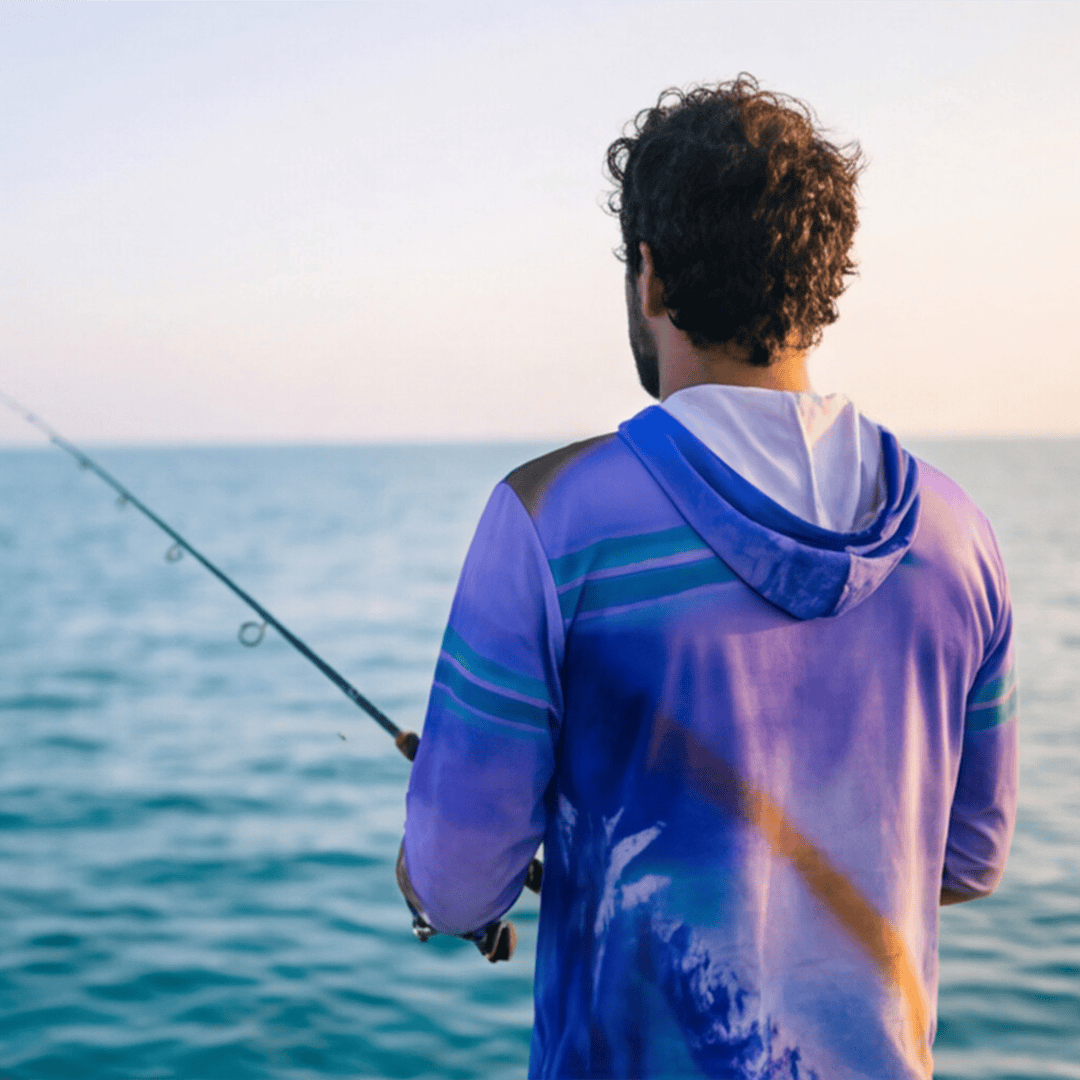 Salt Skins Men's Long Sleeve Hoodie Parrot Reef Dweller Men's Ultimate Performance Long Sleeve Fishing Hoodie