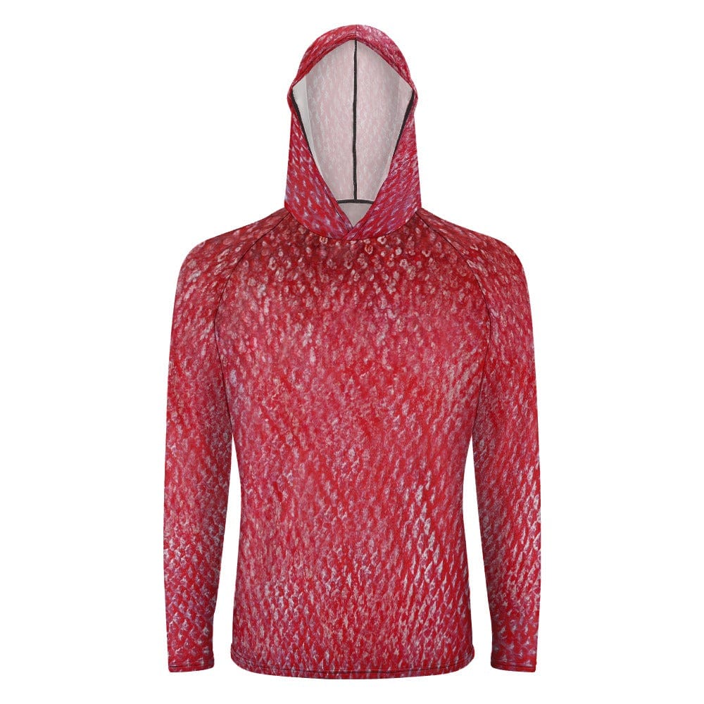 Salt Skins Men's Long Sleeve Hoodie Red Mingy Men's Long Sleeve Sun Protection Hoodie