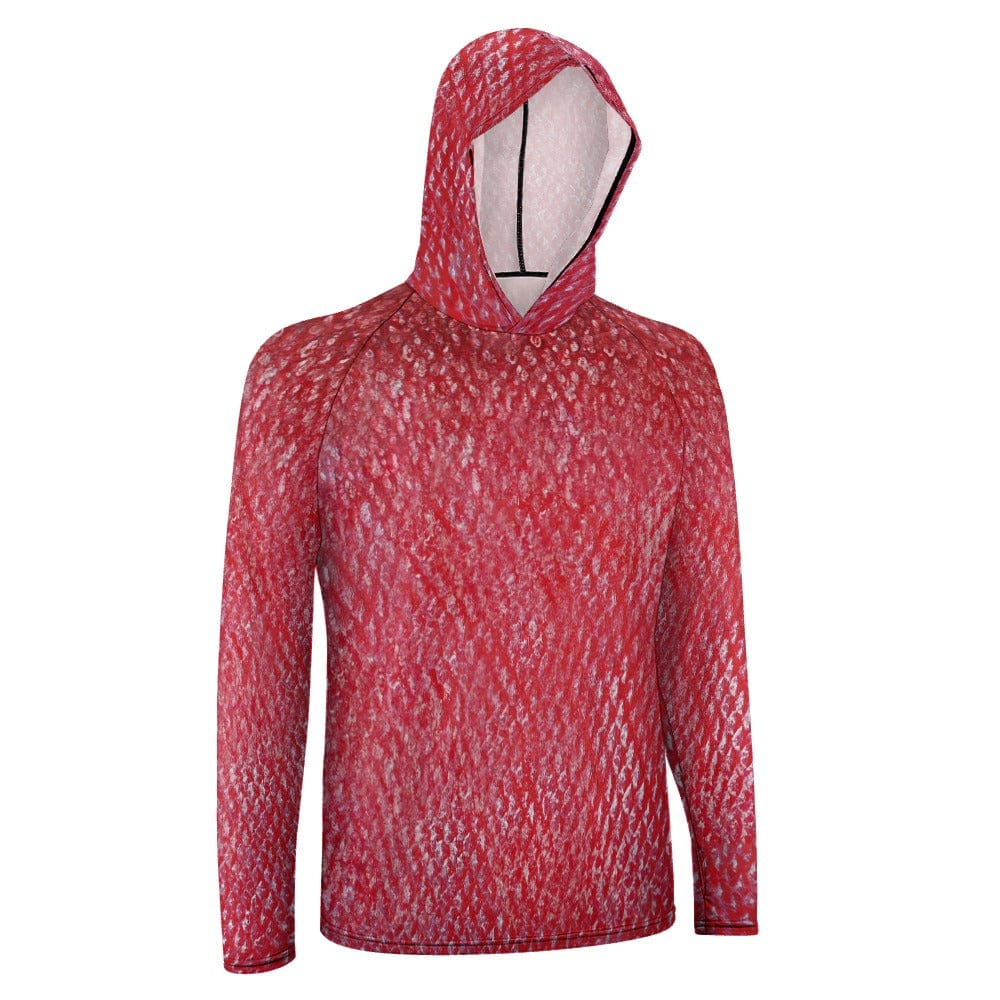 Salt Skins Men's Long Sleeve Hoodie Red Mingy Men's Long Sleeve Sun Protection Hoodie