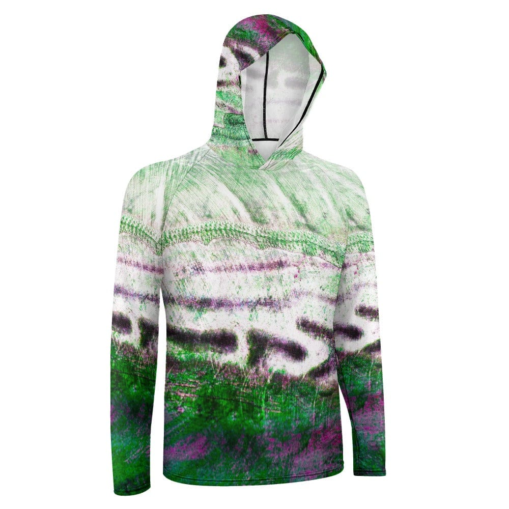 Salt Skins Men's Performance Hoodie Barracuda Green Men's Long Sleeve Sun Protection Hoodie