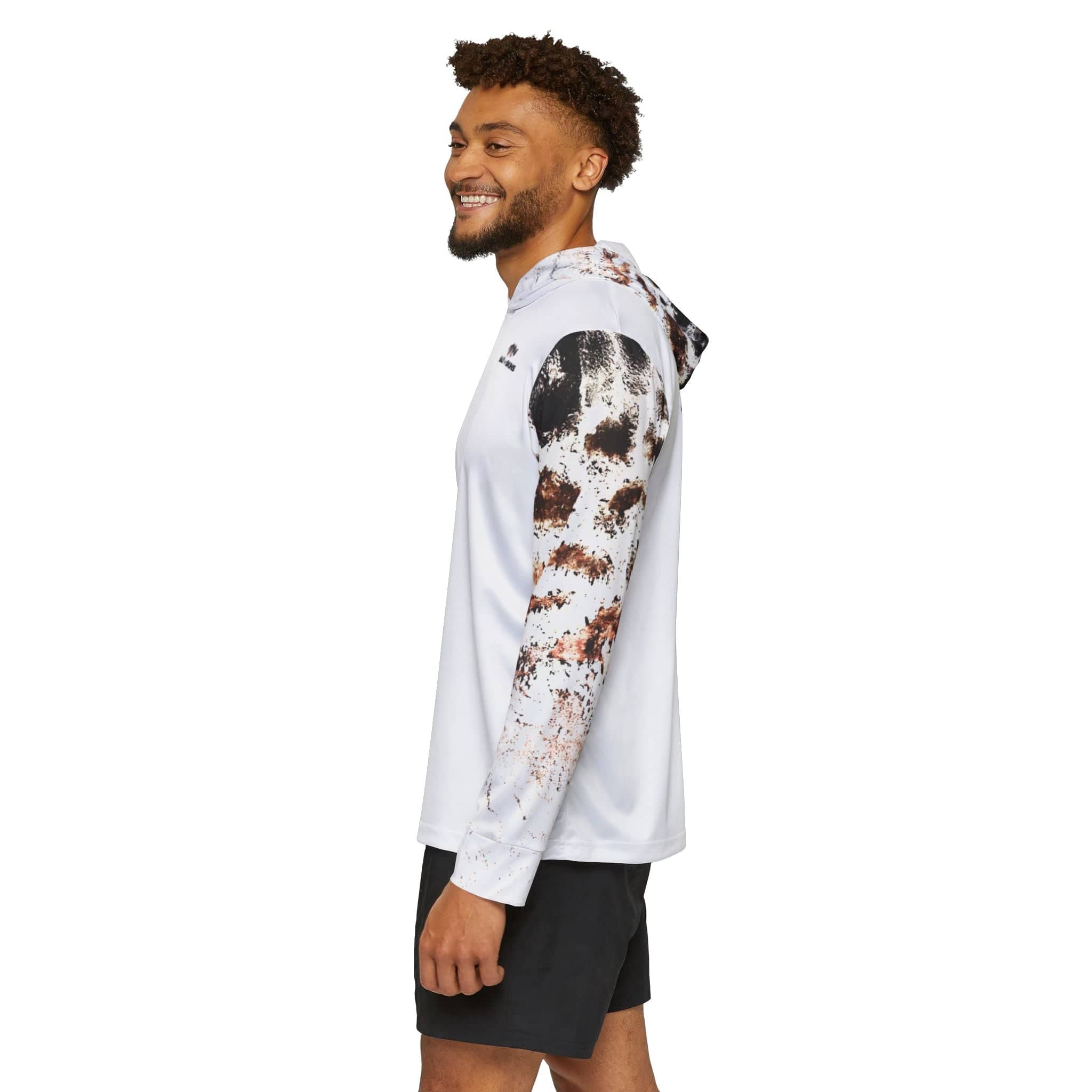 Salt Skins Men's Performance Hoodie Black Grouper II - The Ultimate Performance Men's Long Sleeve Fishing Shirt