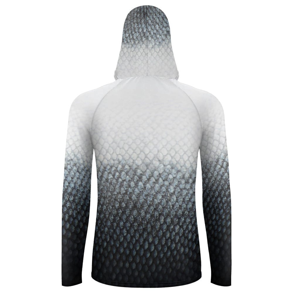 Salt Skins Men's Performance Hoodie Black Salmon Men's Long Sleeve Sun Protection Hoodie