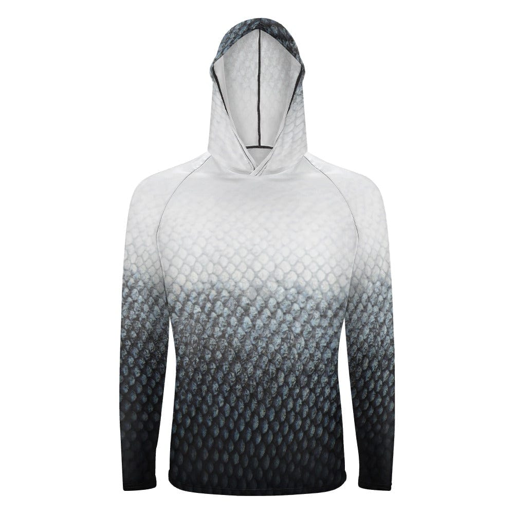 Salt Skins Men's Performance Hoodie Black Salmon Men's Long Sleeve Sun Protection Hoodie