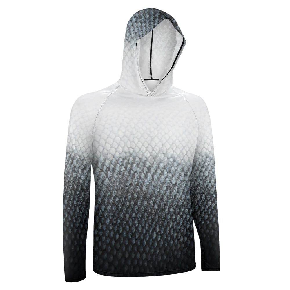 Salt Skins Men's Performance Hoodie Black Salmon Men's Long Sleeve Sun Protection Hoodie