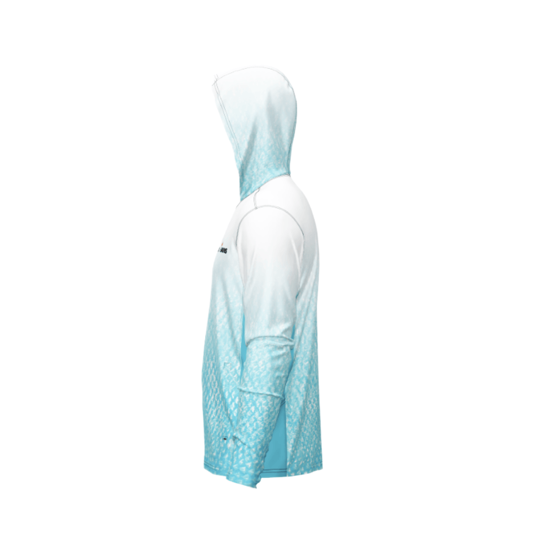 Salt Skins Men's Performance Hoodie Blue Sky Water Camo Side Vent Performance Hoodie