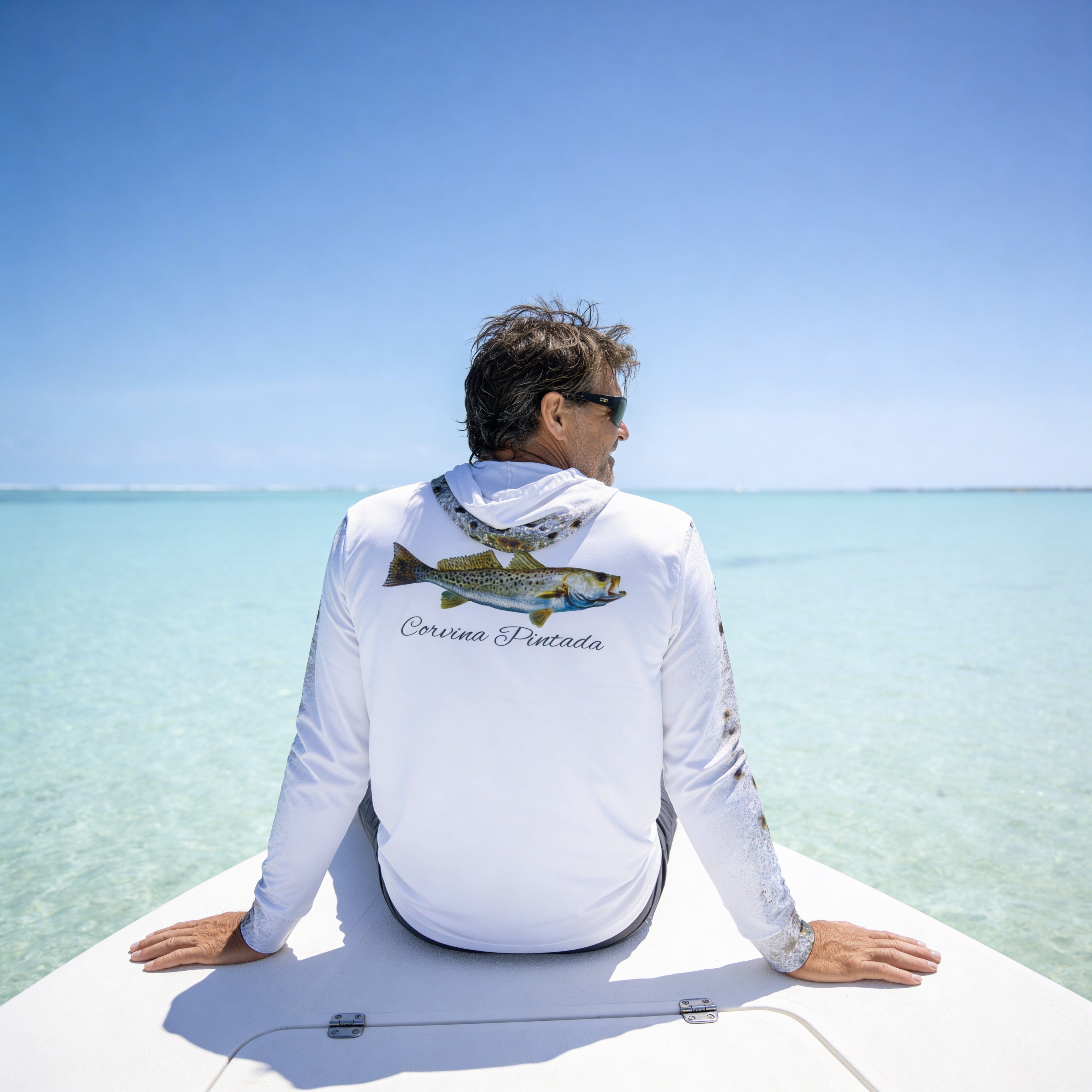 Salt Skins Men's Performance Hoodie Corvina Pintada Captains Series II Men's Ultimate Performance Long Sleeve Fishing Shirt