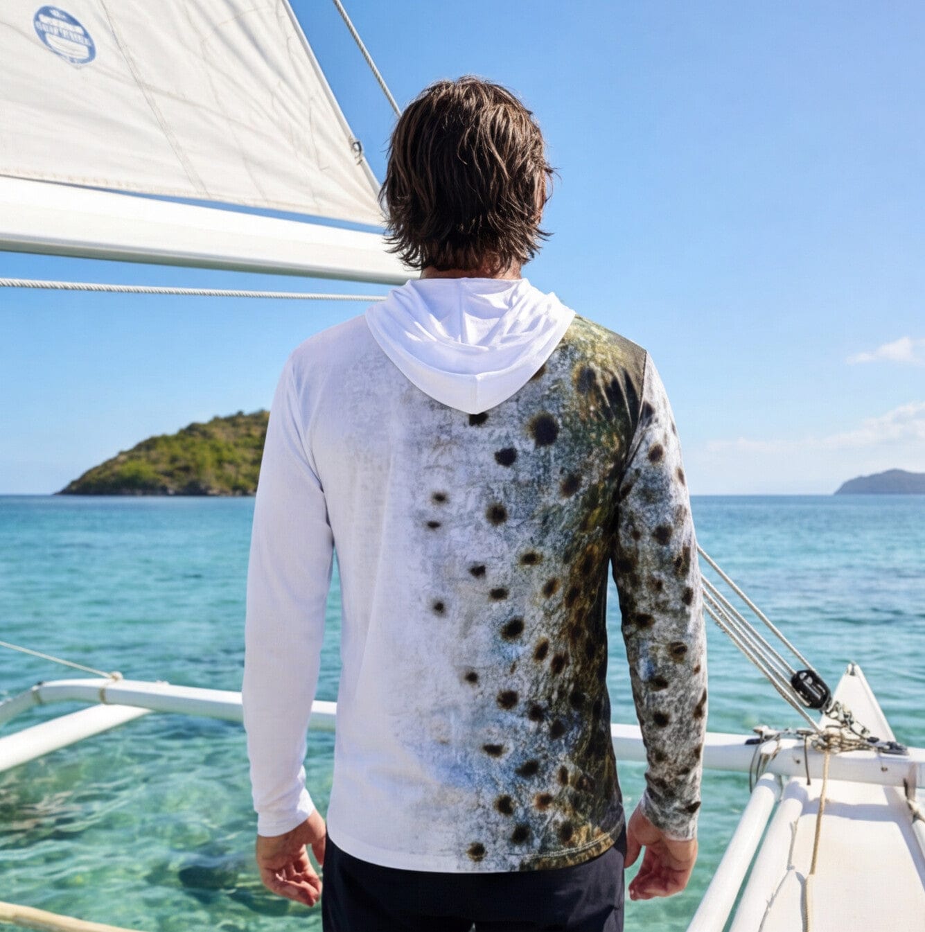 Salt Skins Men's Performance Hoodie Corvina Pintada Captains Series Men's Ultimate Performance Long Sleeve Fishing Shirt