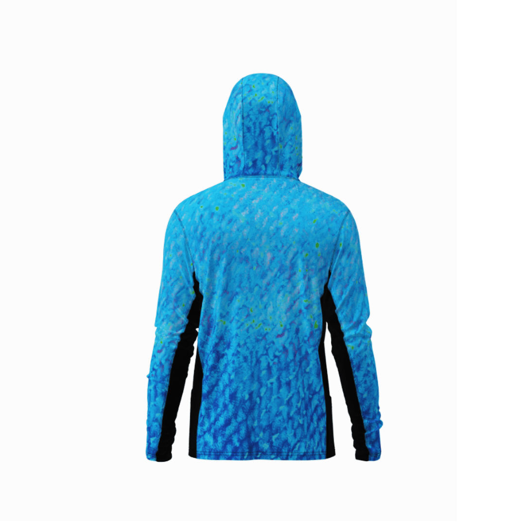 Salt Skins Men's Performance Hoodie Flats Blue Side Vent Fishing Hoodie With Pockets
