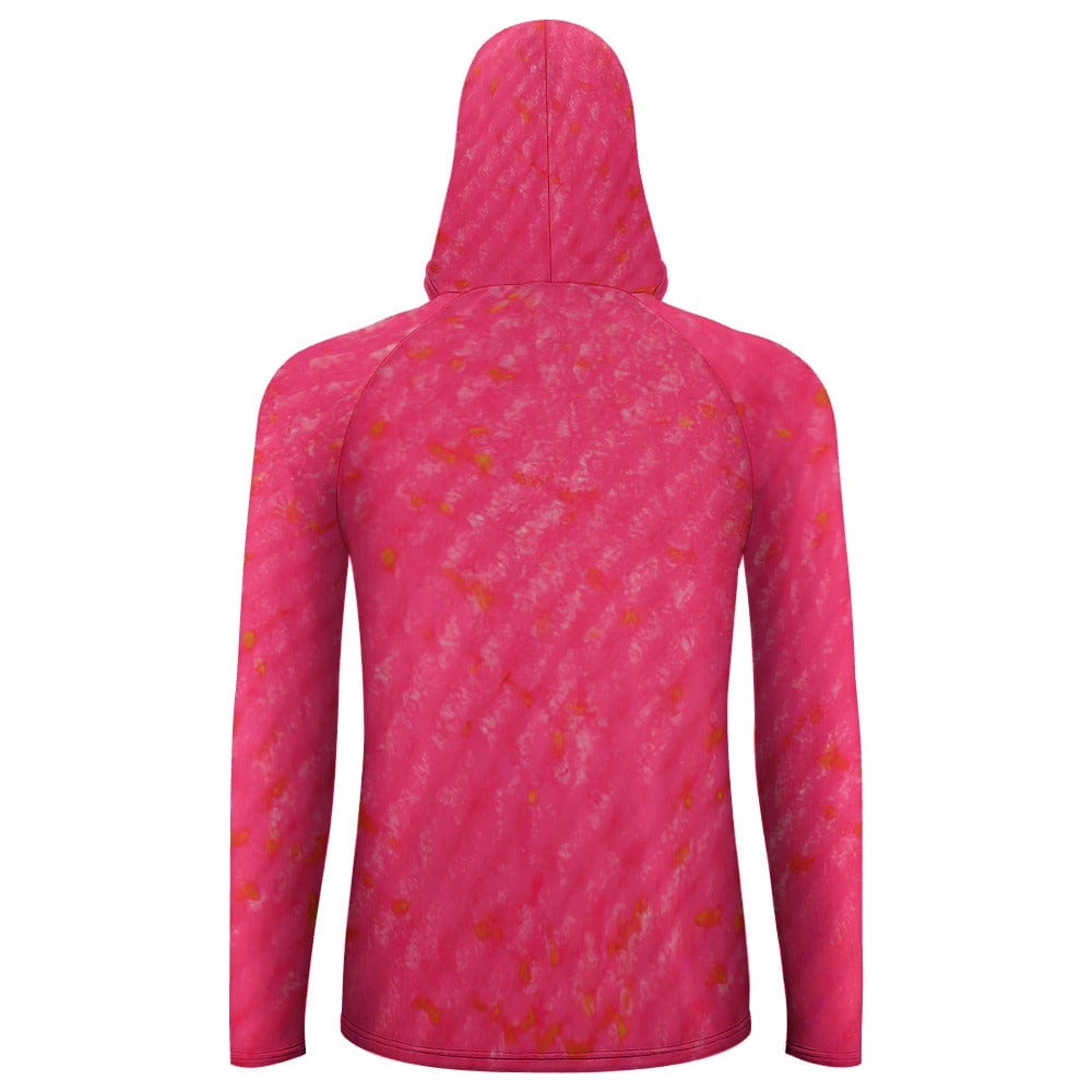 Salt Skins Men's Performance Hoodie Hot Pink Mingy Snapper Men's Long Sleeve Sun Protection Hoodie