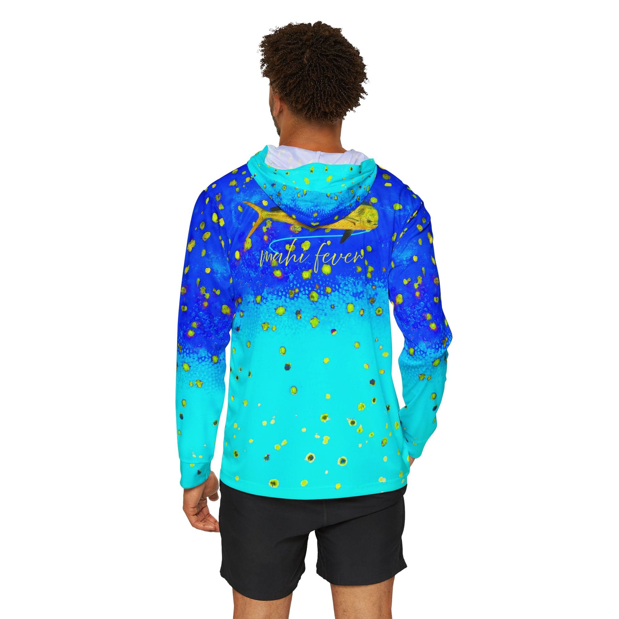 Salt Skins Men's Performance Hoodie Mahi Blue Captains Series - The Ultimate Performance Men's Long Sleeve Fishing Shirt