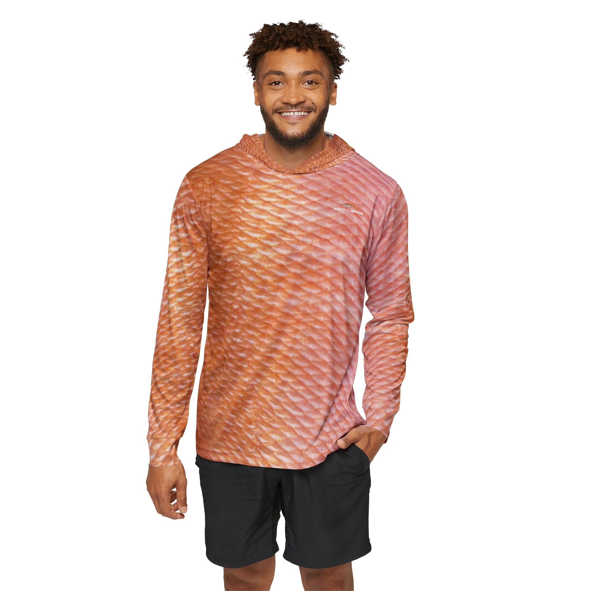 Salt Skins Men's Performance Hoodie Mutton Snapper Men's Ultimate Performance Long Sleeve Fishing Shirt