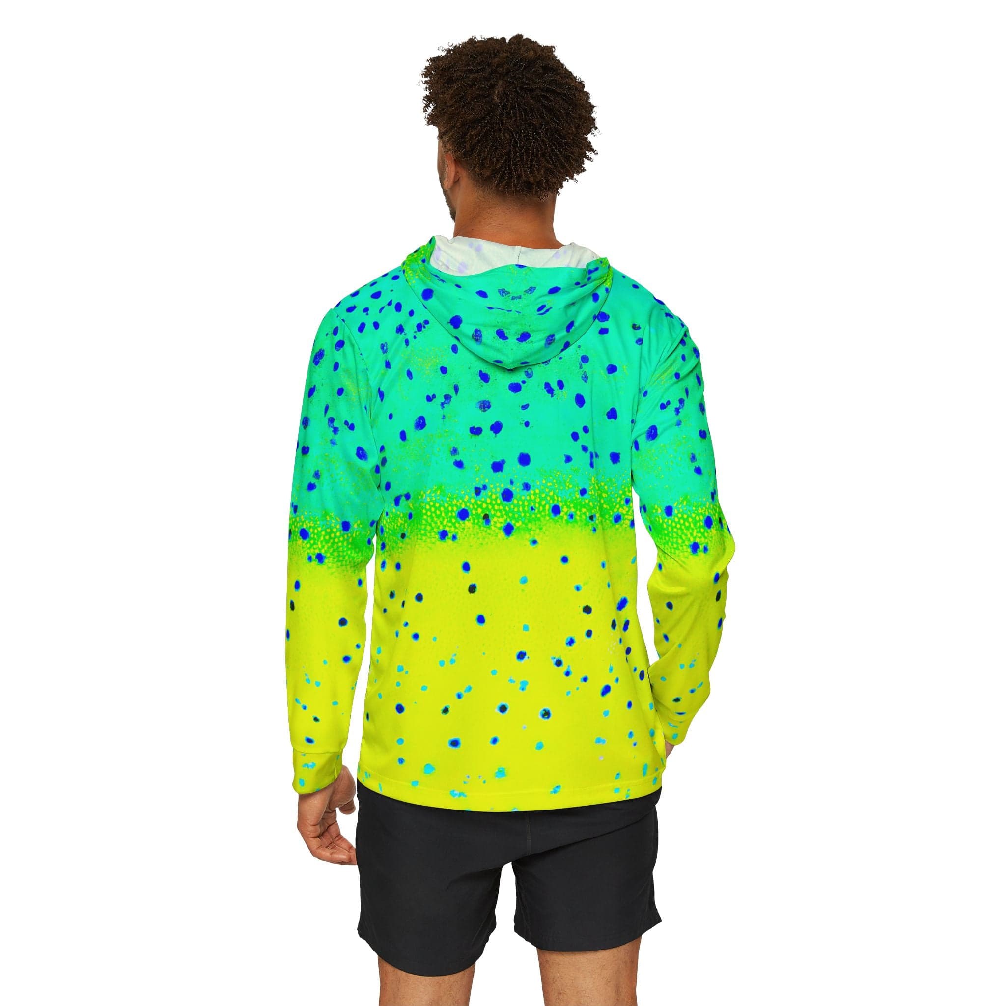 Salt Skins Men's Performance Hoodie New Mahi Turquoise Captains Series II - The Ultimate Performance Men's Long Sleeve Fishing Shirt