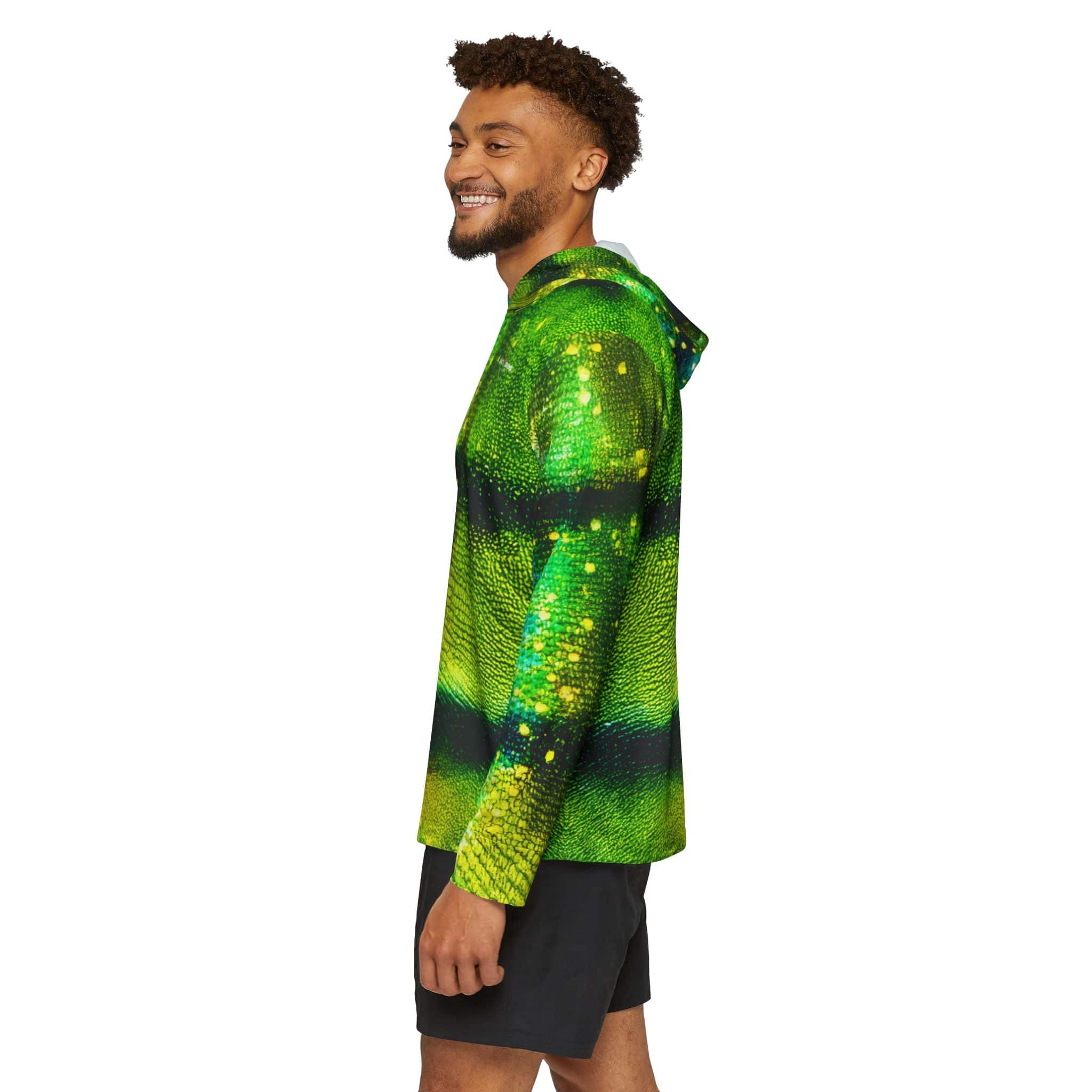 Salt Skins Men's Performance Hoodie Peacock Bass Ultimate Performance Men's Long Sleeve Fishing Shirt