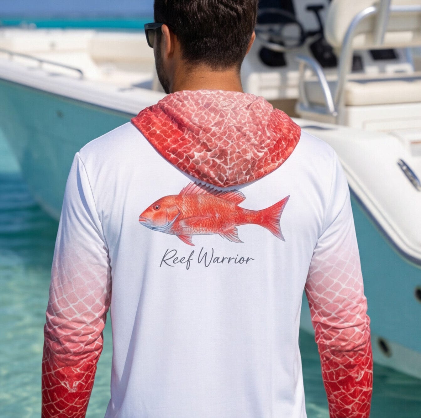 Salt Skins Men's Performance Hoodie Red Snapper Captains Series II Men's Ultimate Performance Long Sleeve Fishing Shirt