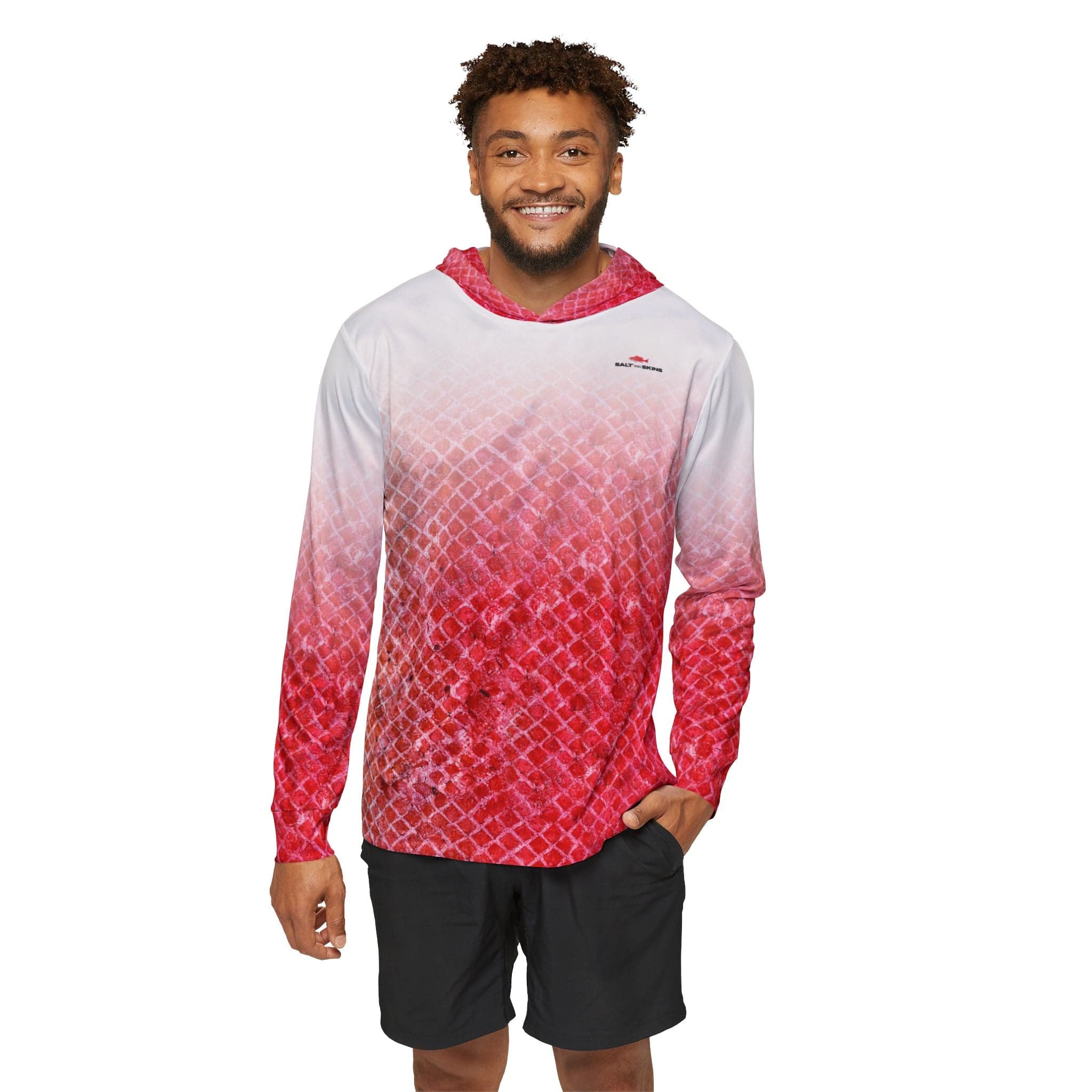 Salt Skins Men's Performance Hoodie Red Snapper Captains Series - The Ultimate Performance Men's Long Sleeve Fishing Shirt