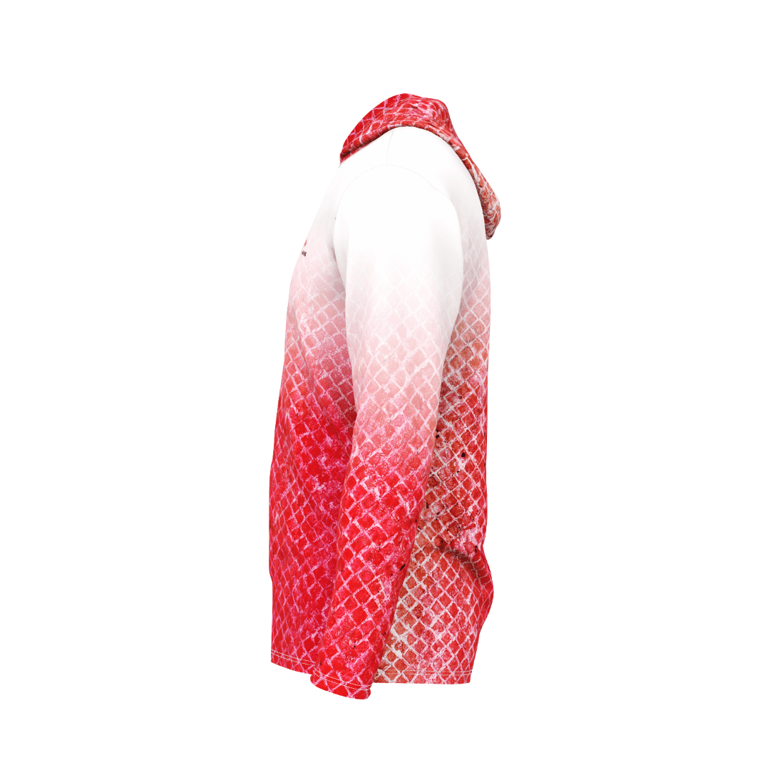 Salt Skins Men's Performance Hoodie Red Snapper Men's Long Sleeve Performance Fishing & Sun Shirt