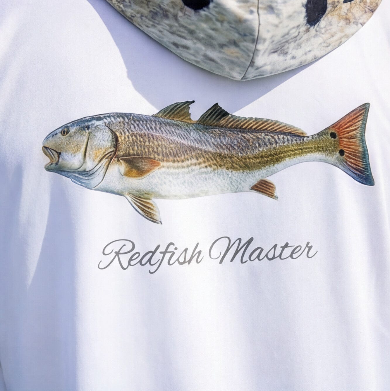 Salt Skins Men's Performance Hoodie Redfish Grey Master II Men's Ultimate Performance Long Sleeve Fishing Shirt