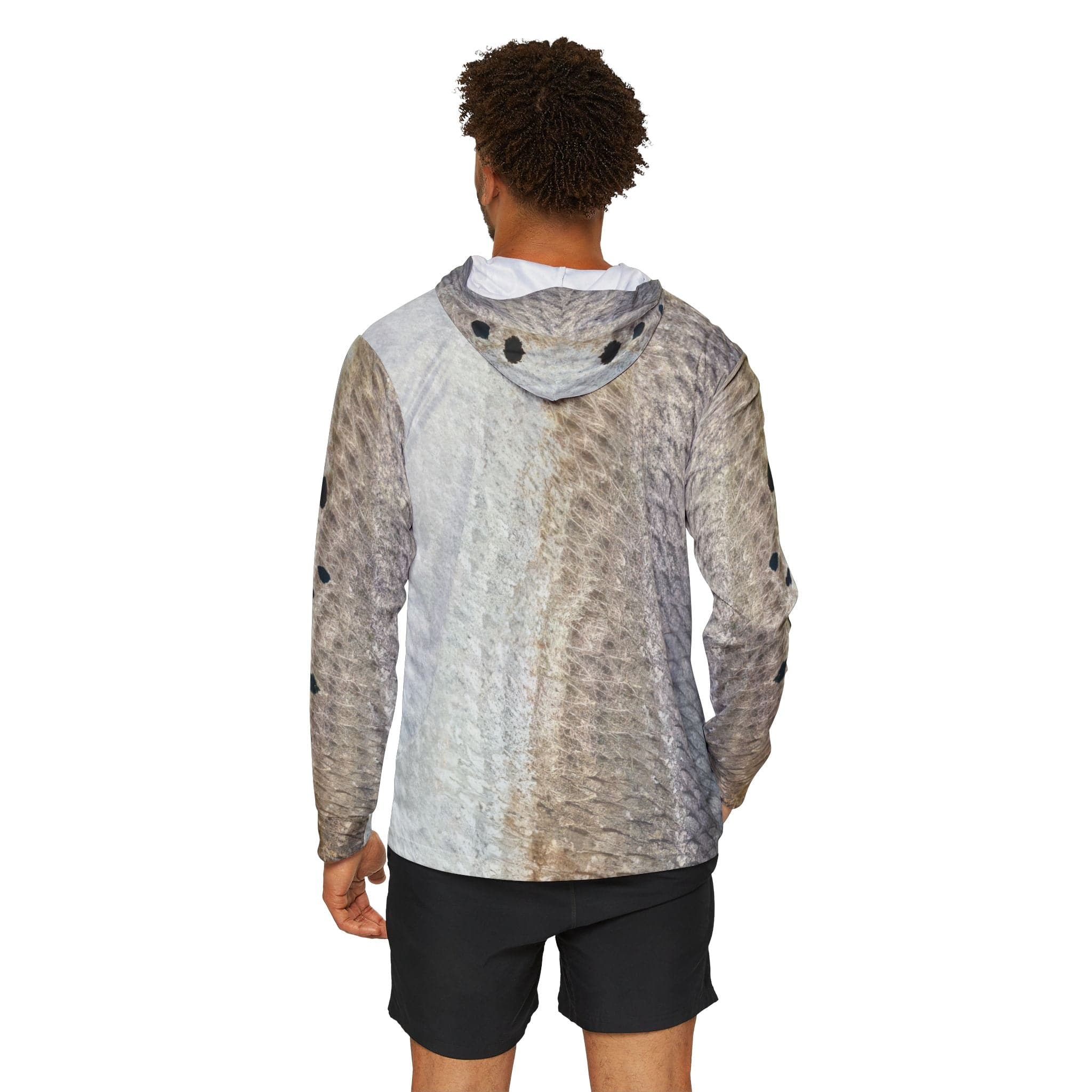 Salt Skins Men's Performance Hoodie Redfish Grey Master Men's Ultimate Performance Long Sleeve Hooded Fishing Shirt