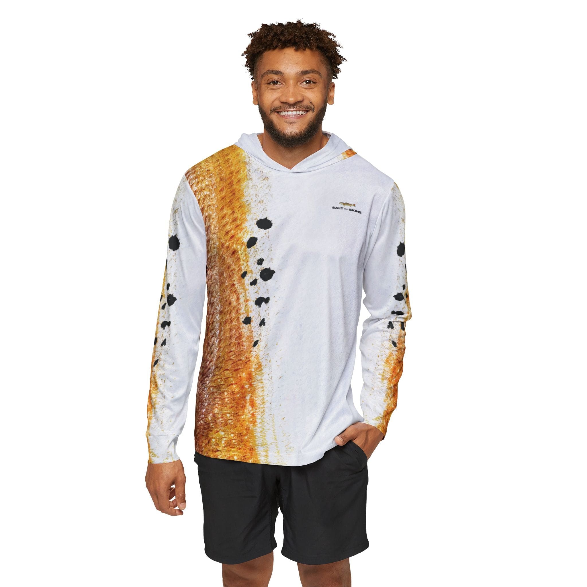 Salt Skins Men's Performance Hoodie Redfish Master Men's Ultimate Performance Long Sleeve Fishing Shirt