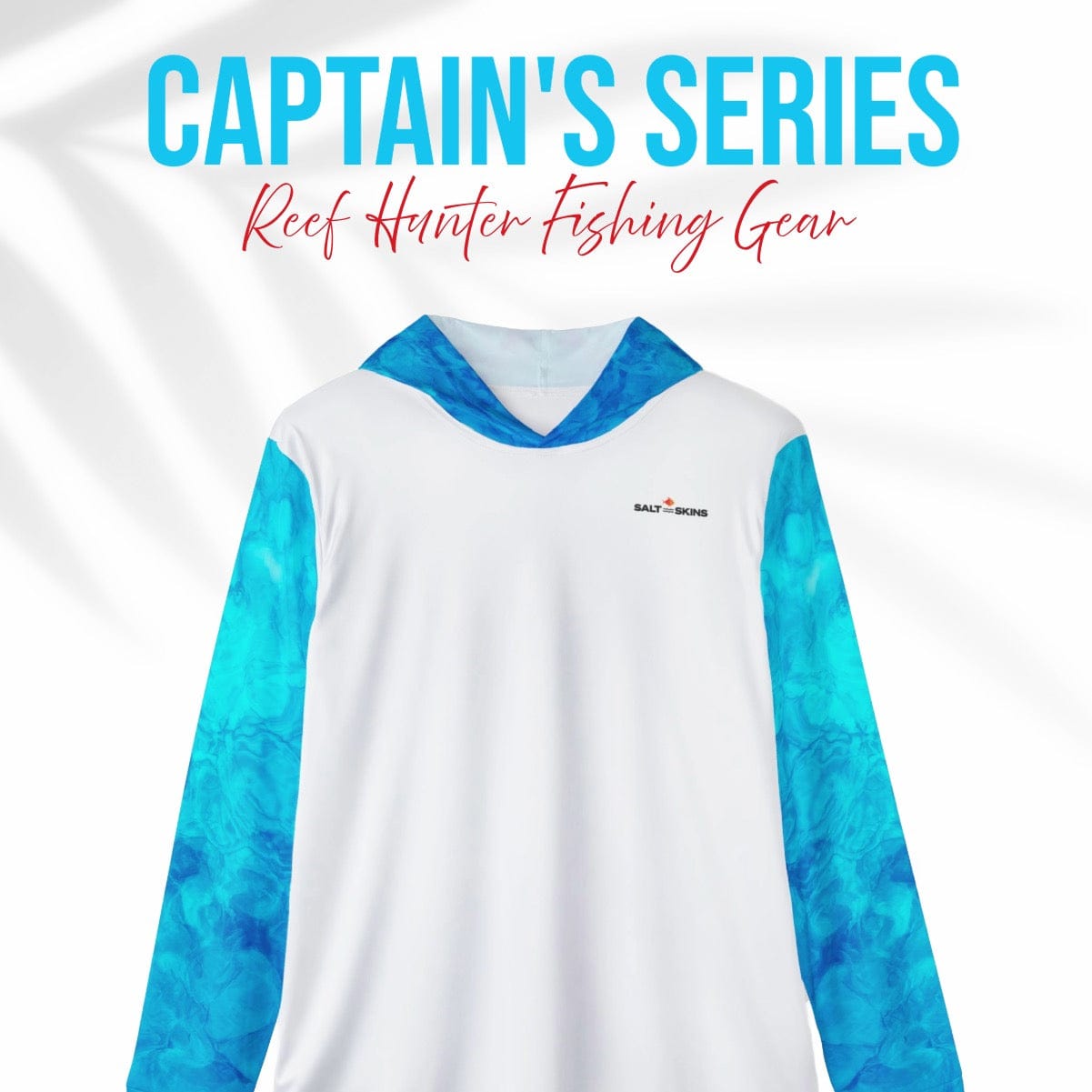 Salt Skins Men's Performance Hoodie Reef Water Florida Keys II - The Ultimate Performance Men's Long Sleeve Fishing Shirt