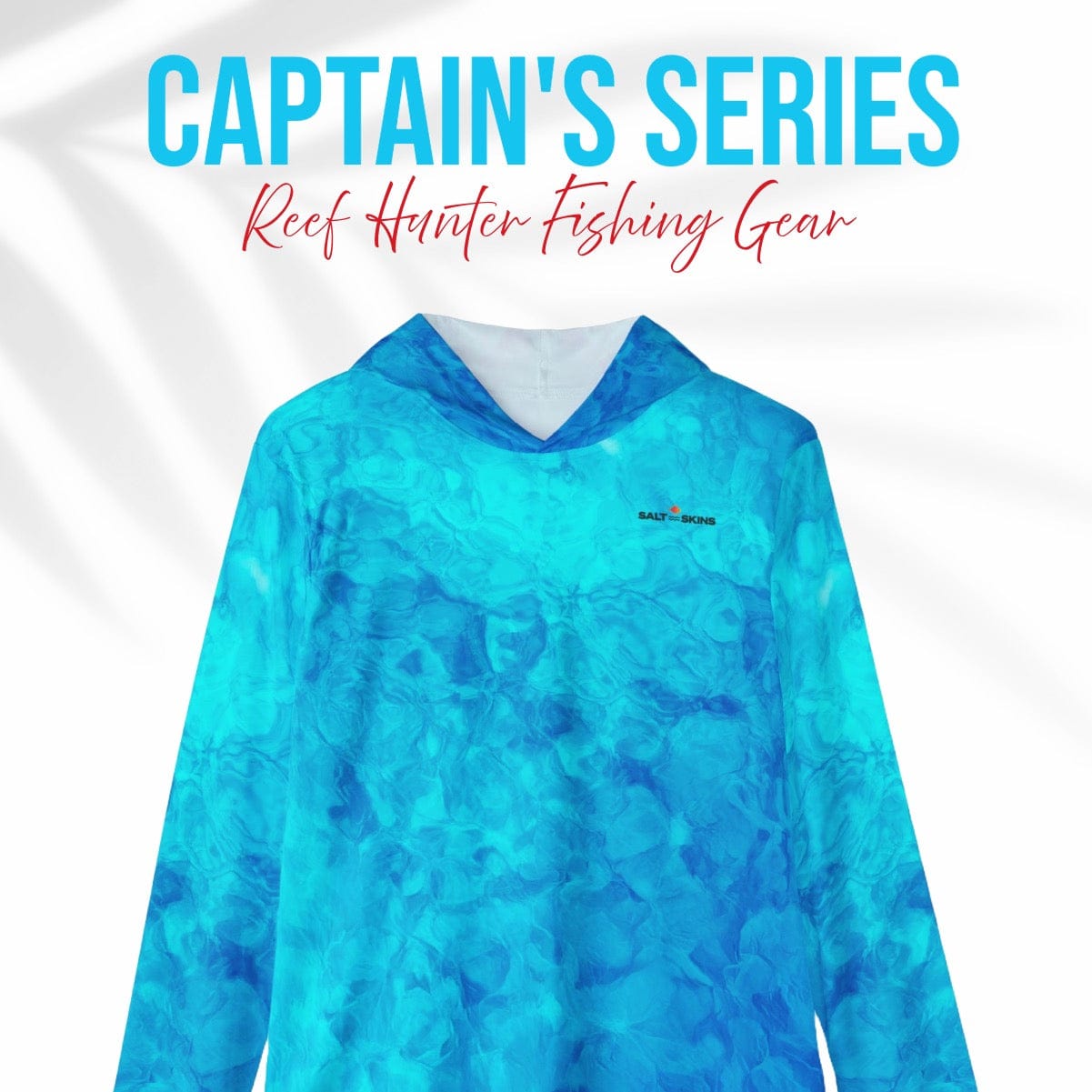 Salt Skins Men's Performance Hoodie Reef Water Florida Keys - The Ultimate Performance Men's Long Sleeve Fishing Shirt