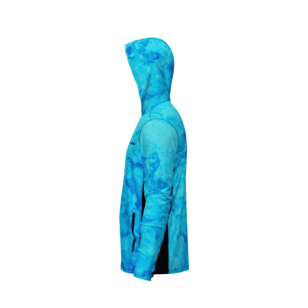 Salt Skins Men's Performance Hoodie Reef Water Side Vent Fishing Hoodie with Pockets