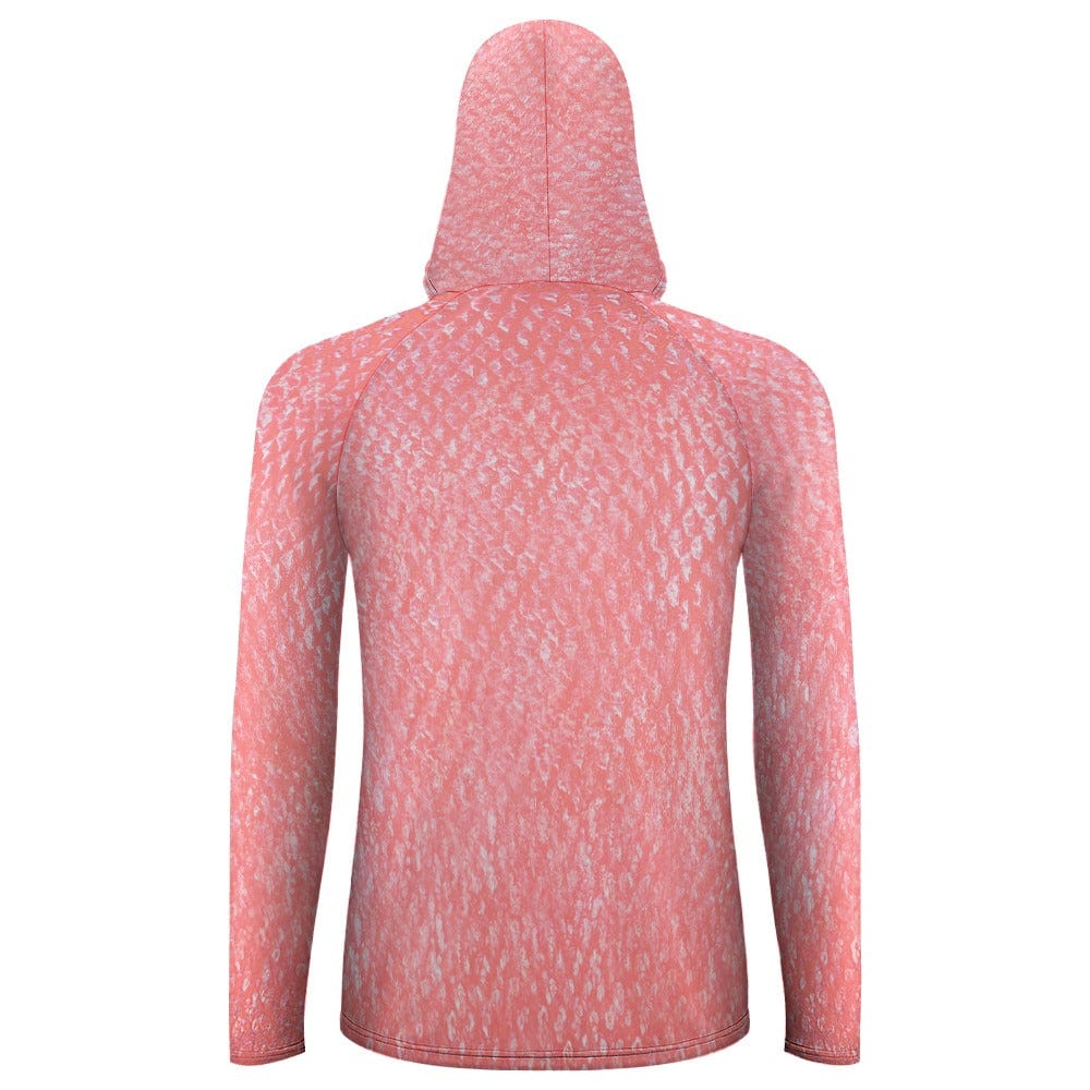 Salt Skins Men's Performance Hoodie Rose Mingy Snapper Men's Sun Protection Long Sleeve Hoodie