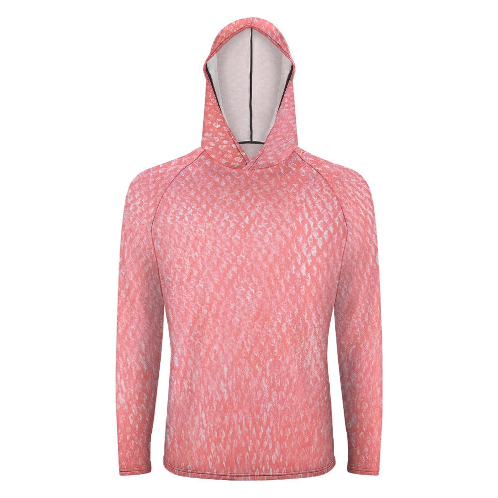 Salt Skins Men's Performance Hoodie Rose Mingy Snapper Men's Sun Protection Long Sleeve Hoodie