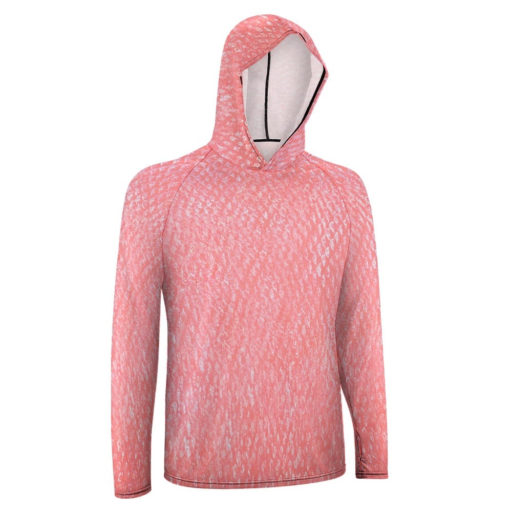 Salt Skins Men's Performance Hoodie Rose Mingy Snapper Men's Sun Protection Long Sleeve Hoodie