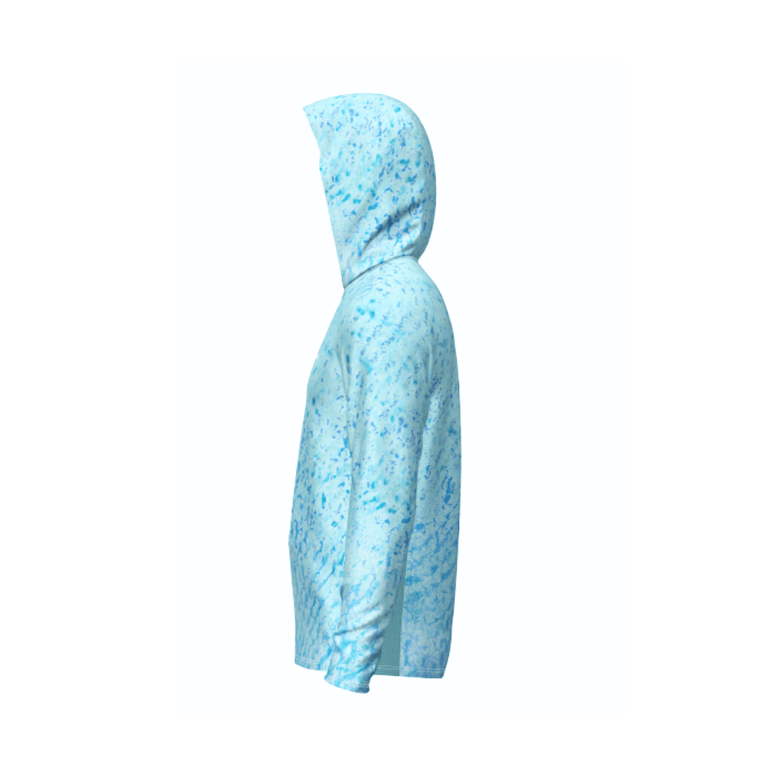 Salt Skins Men's Performance Hoodie Salty Blue Sky Water Camo Side Vent Performance Hoodie