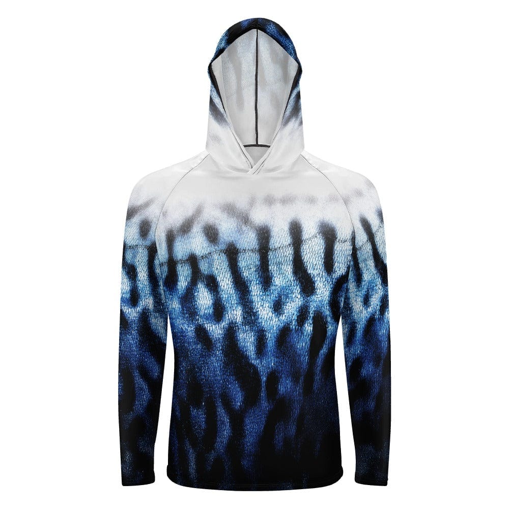 Salt Skins Men's Performance Hoodie Spanish Mackerel Storm Men's Long Sleeve Sun Protection Hoodie
