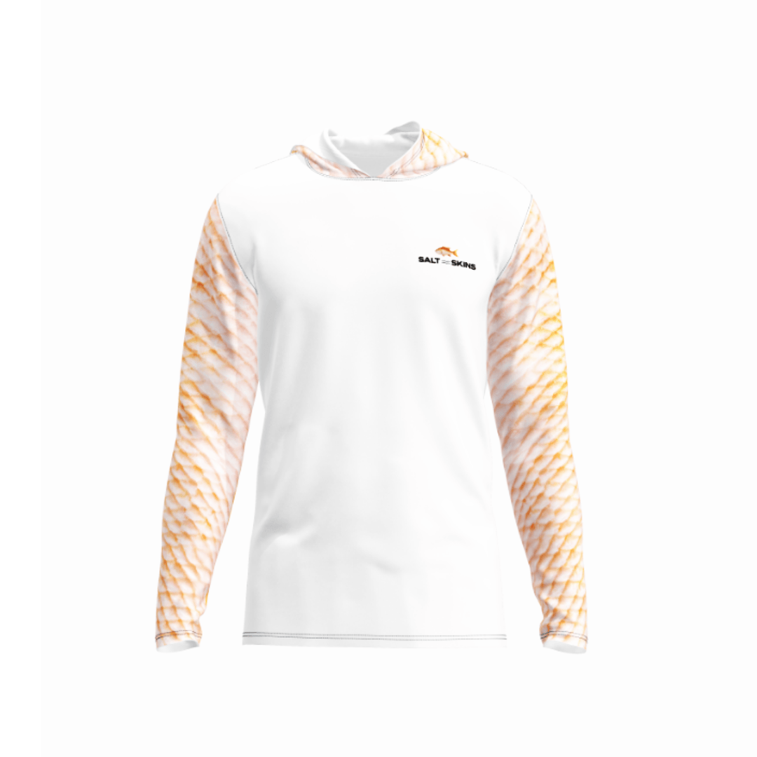 Salt Skins Men's Performance Hoodie Tangerine / S Mutton Snapper Men's Long Sleeve Performance Fishing Shirt