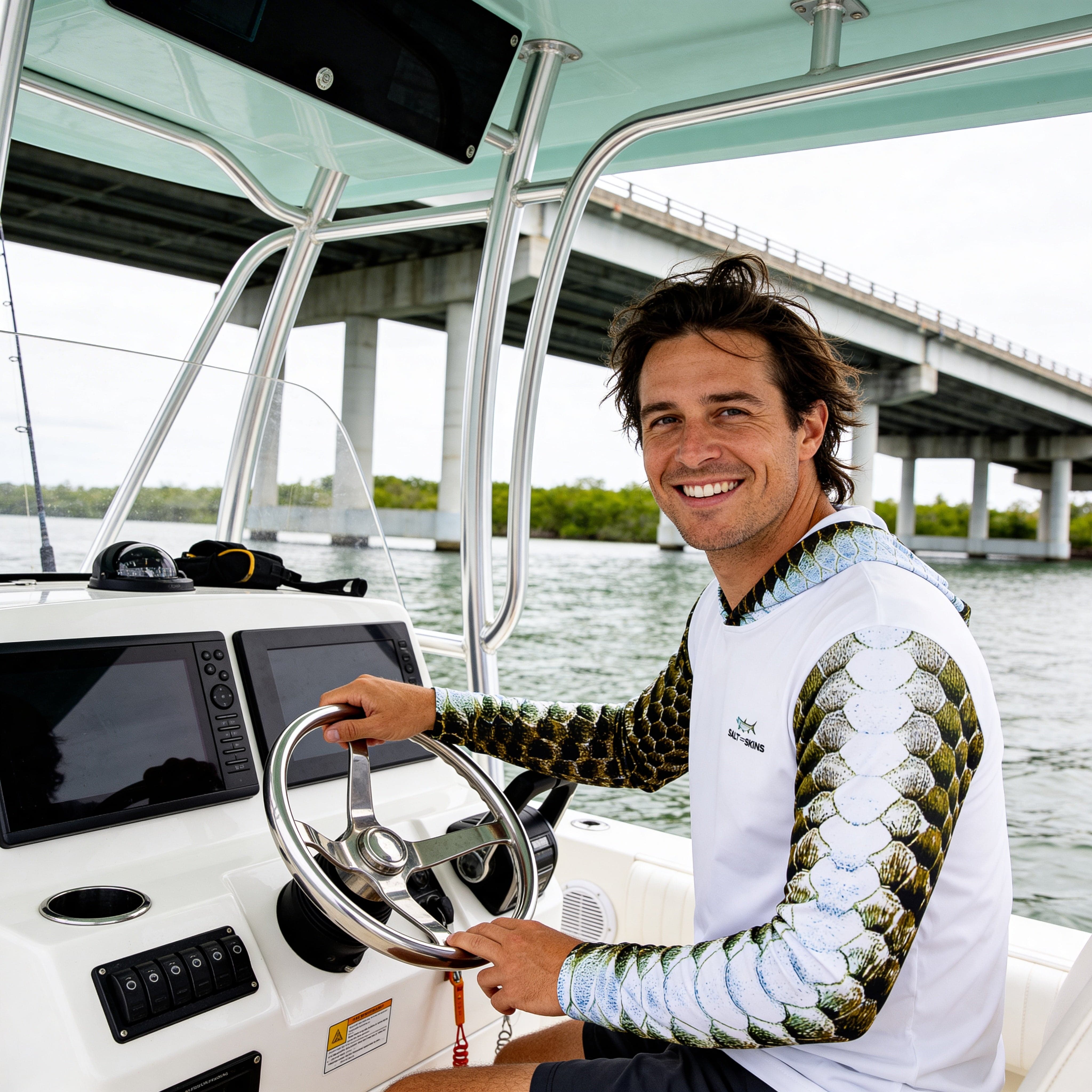 Salt Skins Men's Performance Hoodie Tarpon Slayer II Men's Ultimate Performance Long Sleeve Fishing Shirt