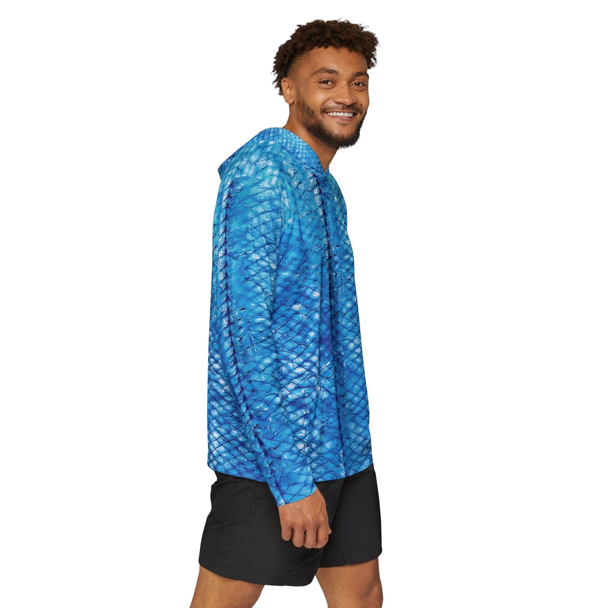 Salt Skins Men's Performance Hoodie Threadfin Herring Men's Ultimate Performance Long Sleeve Fishing Shirt