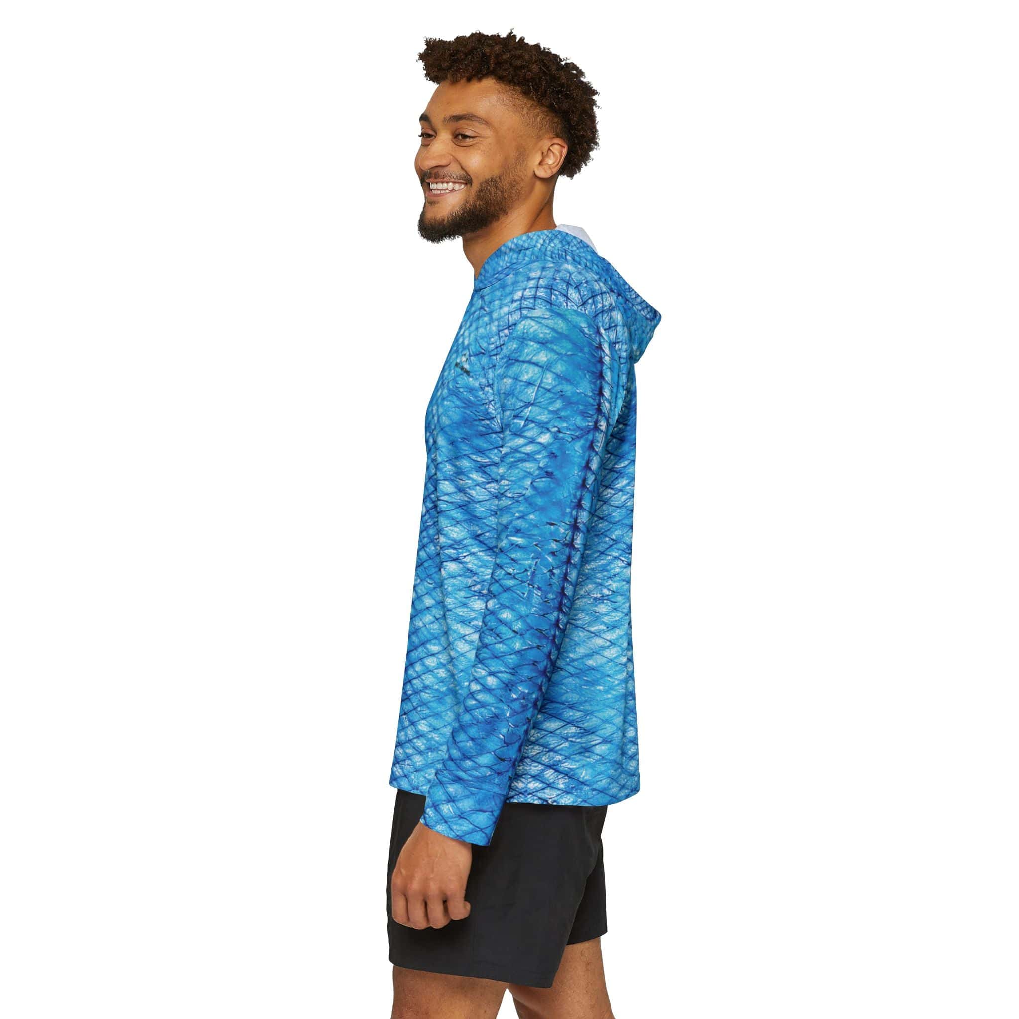 Salt Skins Men's Performance Hoodie Threadfin Herring Men's Ultimate Performance Long Sleeve Fishing Shirt