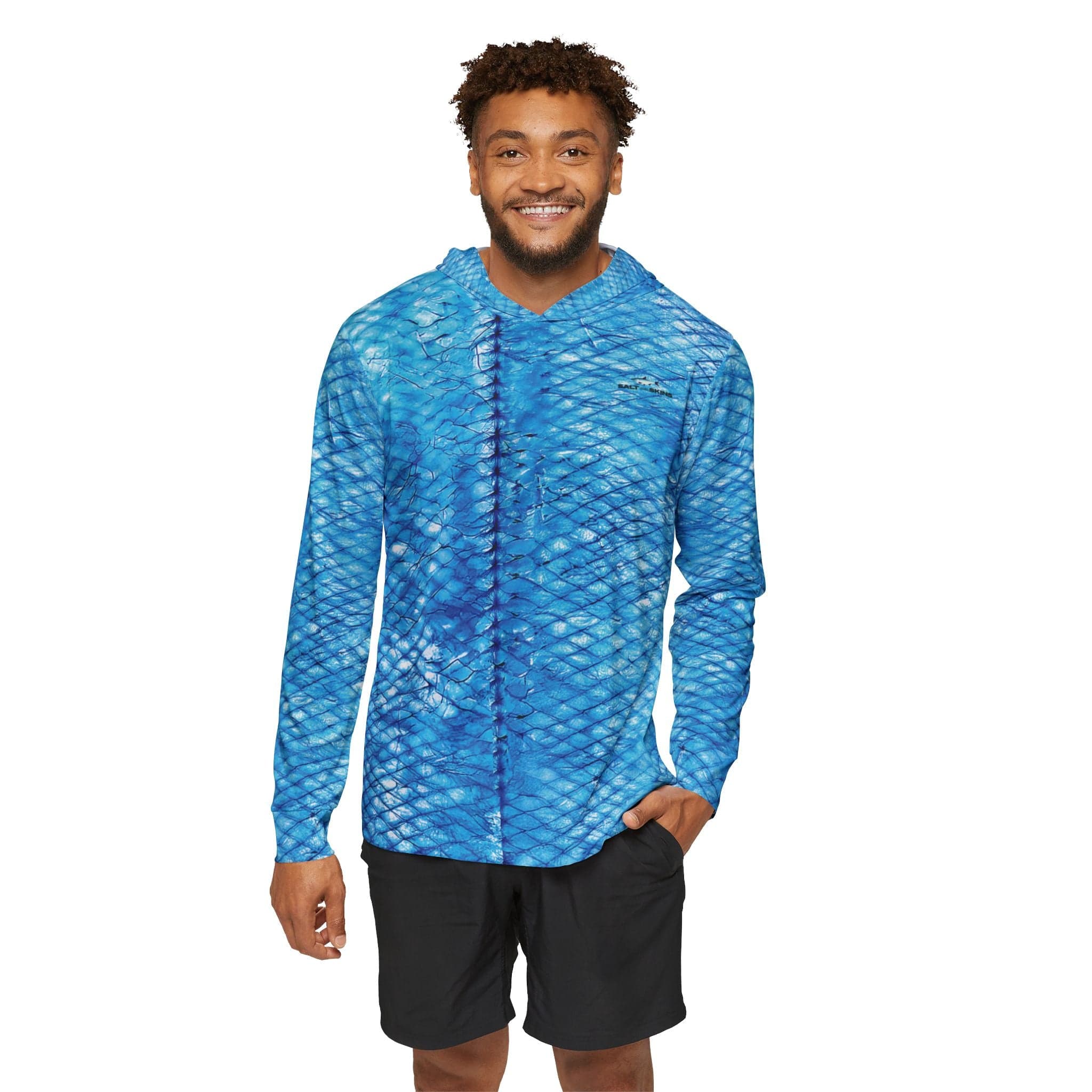 Salt Skins Men's Performance Hoodie Threadfin Herring Men's Ultimate Performance Long Sleeve Fishing Shirt