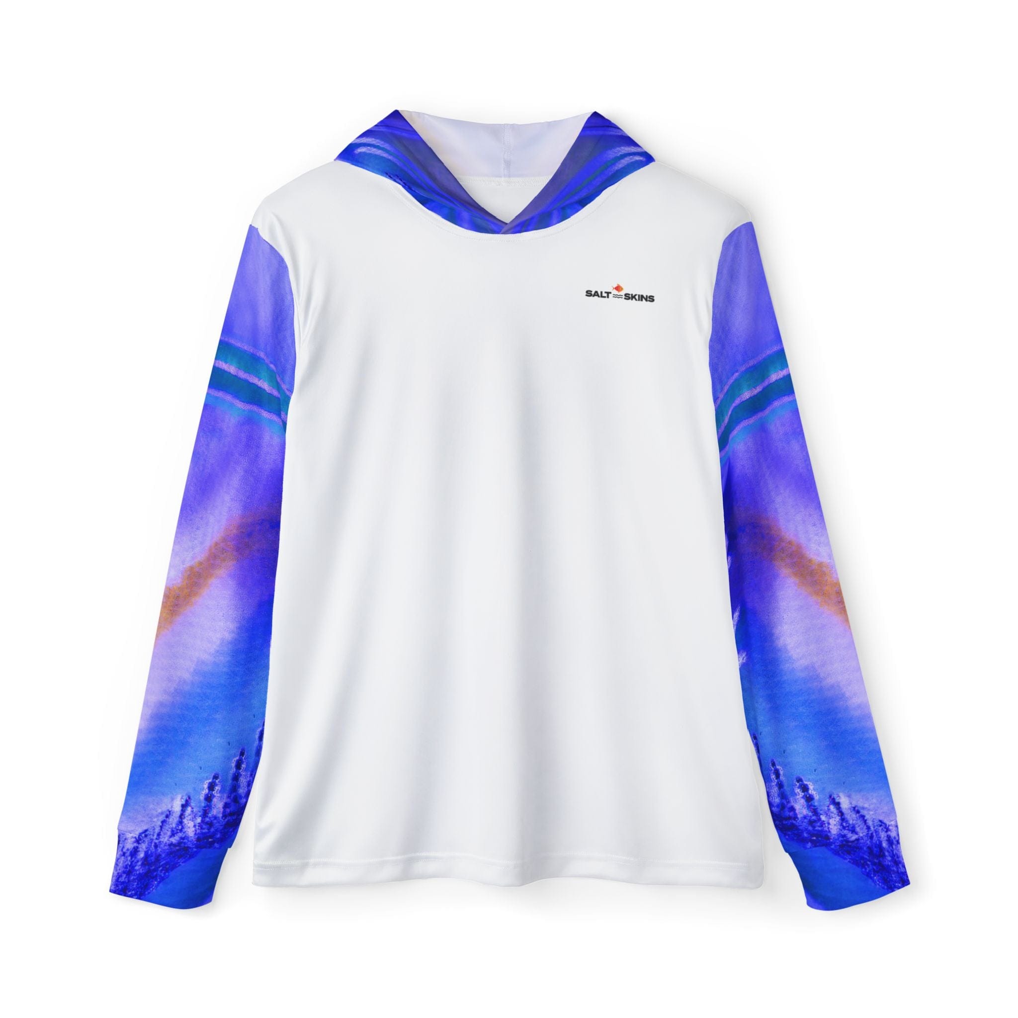 Salt Skins Men's Performance Hoodie XS / Cobalt Blue Parrot Reef Dweller  2 - The Ultimate Performance Men's Long Sleeve Fishing Shirt