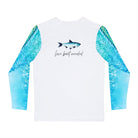 Salt Skins Men's Performance Shirt Live Bait Needed Long Sleeve Men's Fishing Shirt Aqua Blue