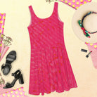 Salt Skins Skirt Dress Vivid Pink Ocean Coral Women's Flared Skirt Dress