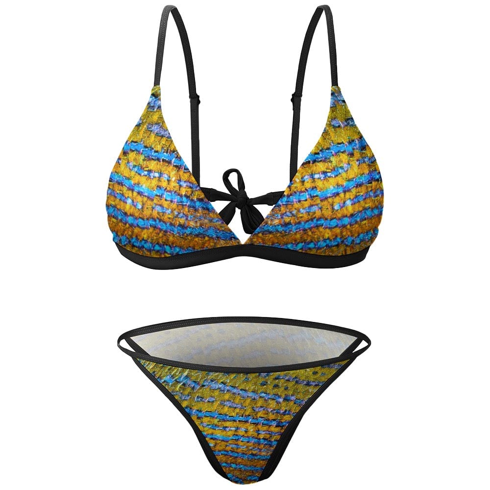 Salt Skins Two Piece Women's Bikini Blue Striped G String Women's Two Piece Bikini Swimsuit