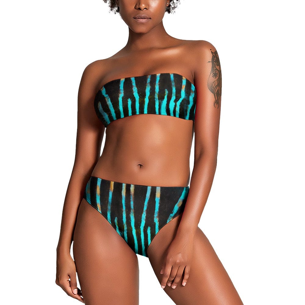 Salt Skins Two Piece Women's Bikini Ono Aqua Two Piece Bandeau Swimsuit for Women