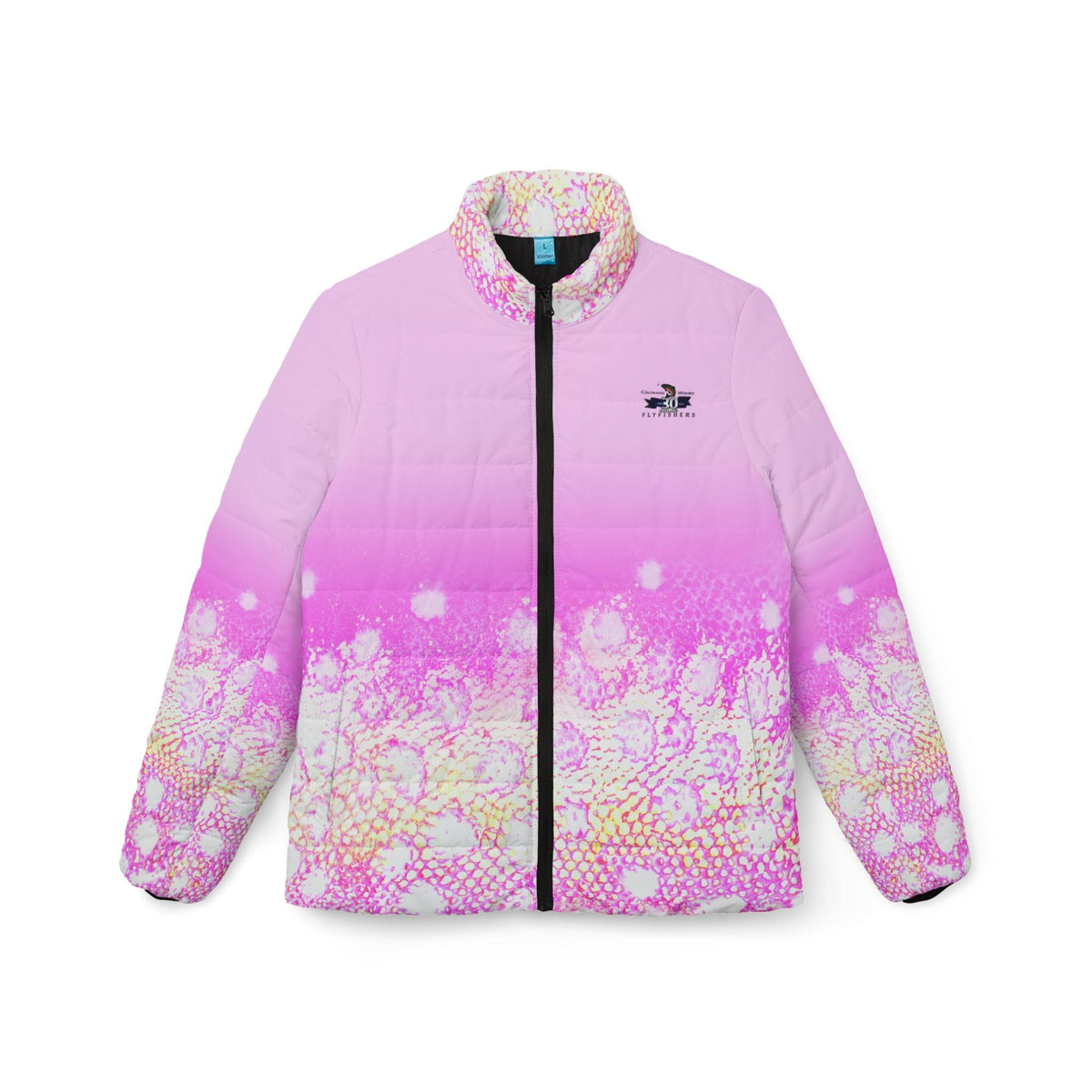 Women's Jacket Light Pink / XS Colorado Women Flyfishers Brown Trout Puffer Jacket by Salt Skins Salt Skins Apparel